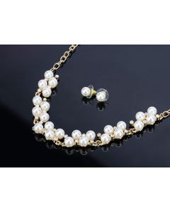 Faux Pearl Necklace & Earring Set