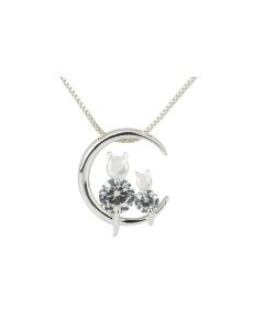 Cats on moon Necklace
