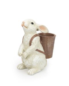 Resin Rabbit Ornament with Flower Basket 