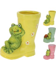 Boot Shape Planter With Animal
