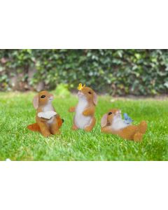 Set of 3 Rabbit Garden Ornaments