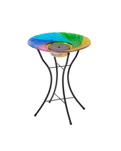 Rainbow Solar Fountain Birdbath